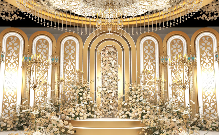 合江香槟色调婚礼堂效果展示